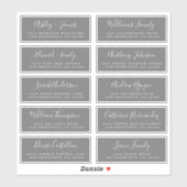 Chique kalligrafie huwelijksgast adreslabels sticker (Vel)
