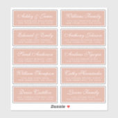 Chique kalligrafie huwelijksgast adreslabels sticker (Vel)
