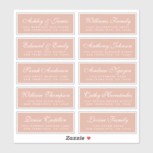 Chique kalligrafie huwelijksgast adreslabels sticker