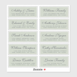Chique kalligrafie huwelijksgast adreslabels sticker