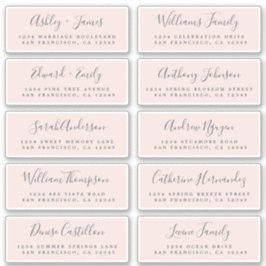 Chique kalligrafie huwelijksgast adreslabels sticker