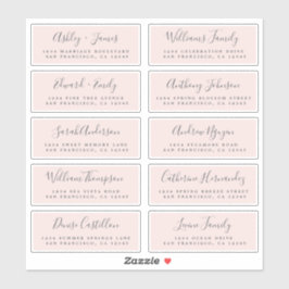 Chique kalligrafie huwelijksgast adreslabels sticker
