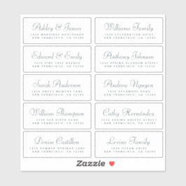 Chique kalligrafie huwelijksgast adreslabels sticker