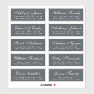 Chique kalligrafie huwelijksgast adreslabels sticker