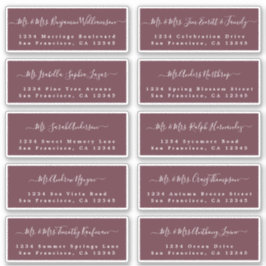 Chique kalligrafie huwelijksgast adreslabels sticker