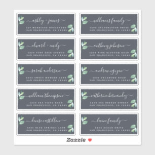 Chique kalligrafie huwelijksgast adreslabels sticker