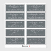 Chique kalligrafie huwelijksgast adreslabels sticker (Vel)