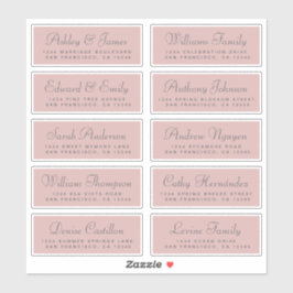 Chique kalligrafie huwelijksgast adreslabels sticker