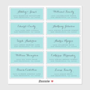 Chique kalligrafie huwelijksgast adreslabels sticker