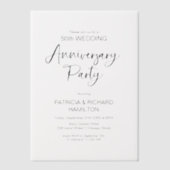 Chique kalligrafie huwelijksverjaardag vellum uitnodigingen (Voorkant)