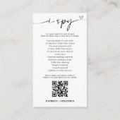 Chique kalligrafie legt de liefde QR-code vast Informatiekaartje (Achterkant)