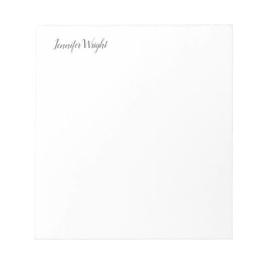 Chique kalligrafie minimalistisch aangepaste naam notitieblok (Voorkant)