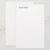 Chique kalligrafie minimalistische aangepaste naam briefpapier (Voorkant / Achterkant)