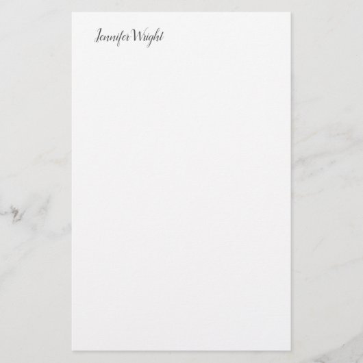 Chique kalligrafie minimalistische aangepaste naam briefpapier (Voorkant)
