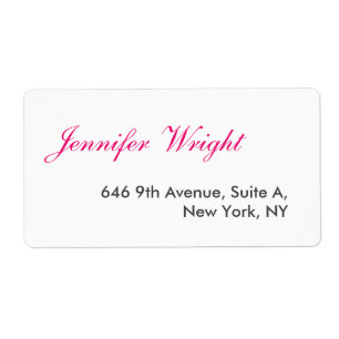 Chique kalligrafie minimalistische aangepaste naam etiket