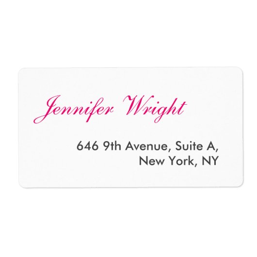 Chique kalligrafie minimalistische aangepaste naam etiket (Voorkant)