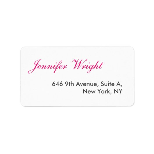 Chique kalligrafie minimalistische aangepaste naam etiket (Voorkant)