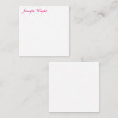Chique kalligrafie minimalistische aangepaste naam notitiekaartje (Voorkant / Achterkant)