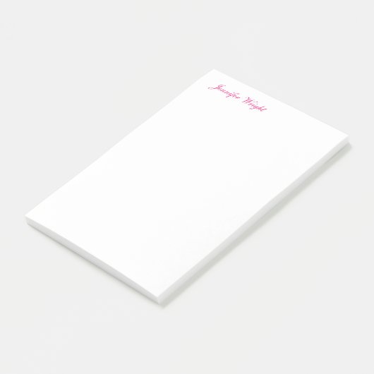 Chique kalligrafie minimalistische aangepaste naam post-it® notes (Schuin)