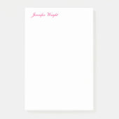Chique kalligrafie minimalistische aangepaste naam post-it® notes (Voorkant)