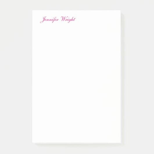 Chique kalligrafie minimalistische aangepaste naam post-it® notes (Voorkant)