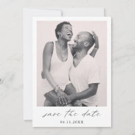 Chique kalligrafie minimalistische foto elegante b save the date