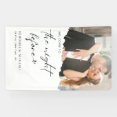 Chique kalligrafie moderne foto repetitie diner spandoek (Horizontaal)