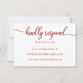 Chique kalligrafie online bruiloft RSVP Kaart (Voorkant)