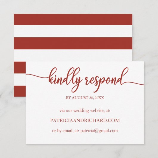 Chique kalligrafie online bruiloft RSVP Kaart (Voorkant / Achterkant)