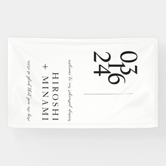 Chique kalligrafie repetitie diner welkom spandoek (Horizontaal)