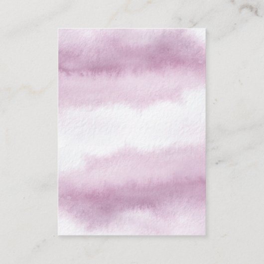 Chique kalligrafie Roze waterverf Huwelijksdetails Informatiekaartje (Achterkant)