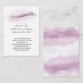 Chique kalligrafie Roze waterverf Huwelijksdetails Informatiekaartje (Voorkant / Achterkant)