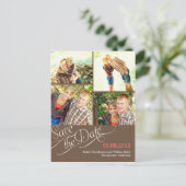 Chique kalligrafie Save the Date Briefkaart - Brui (Staand voorkant)