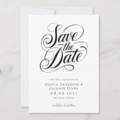 Chique kalligrafie script bruiloft save the date (Voorkant)