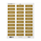 Chique kalligrafie script goud retour adres etiket (Full Sheet)