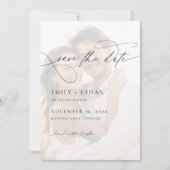 Chique kalligrafie script overlay foto bruiloft save the date (Voorkant)