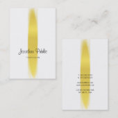 Chique kalligrafie Script Trendy Gold Plain Luxury Visitekaartje (Voorkant / Achterkant)