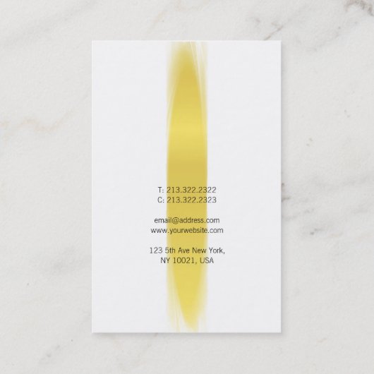 Chique kalligrafie Script Trendy Gold Plain Luxury Visitekaartje (Achterkant)