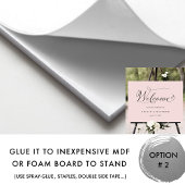 Chique kalligrafie stoffige Roos bruiloft welkomst Poster