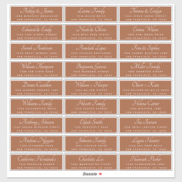 Chique kalligrafie terracotta adreslabels voor gas sticker