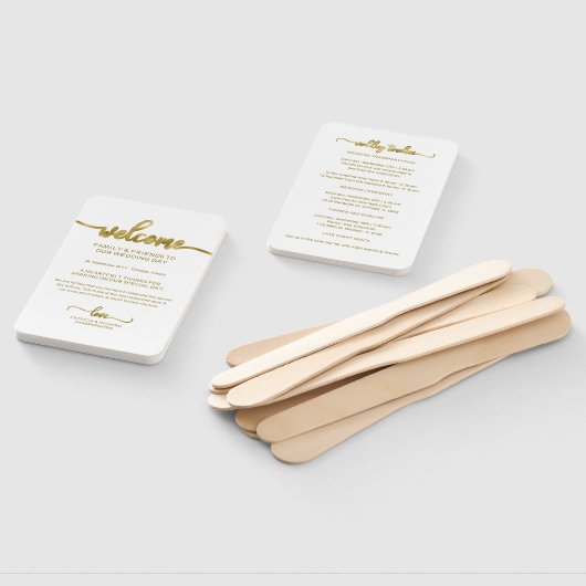 Chique kalligrafie trouwdag tijdlijn hand fan handwaaier (Niet-gemonteerd)