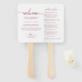 Chique kalligrafie trouwdag tijdlijn hand fan handwaaier (Voorkant en achterkant)