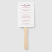 Chique kalligrafie trouwdag tijdlijn hand fan handwaaier (Achterkant)