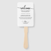 Chique kalligrafie trouwdag tijdlijn handwaaier (Voorkant)