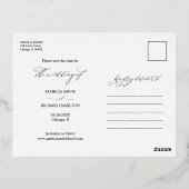 Chique kalligrafie trouwkaart Save The Date foto Folie Feestdagen Briefkaart (Achterkant)