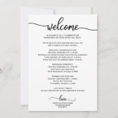 Chique kalligrafie trouwroute kaart (Voorkant)