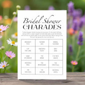 Chique kalligrafie Vrijgezellenfeest Charades Game Kaart