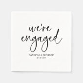 Chique kalligrafie We zijn verloofd Verloving Fees Servet (Voorkant)