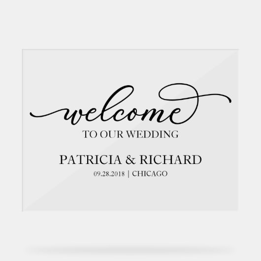 Chique Kalligrafie Welkom op ons bord (Voorkant)