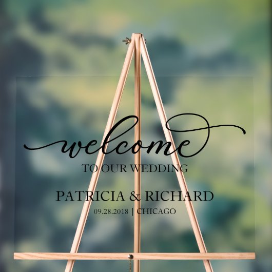 Chique Kalligrafie Welkom op ons bord (Neutraal)